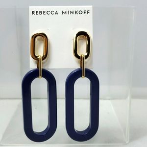 Rebecca minkoff gold blue dangle earrings